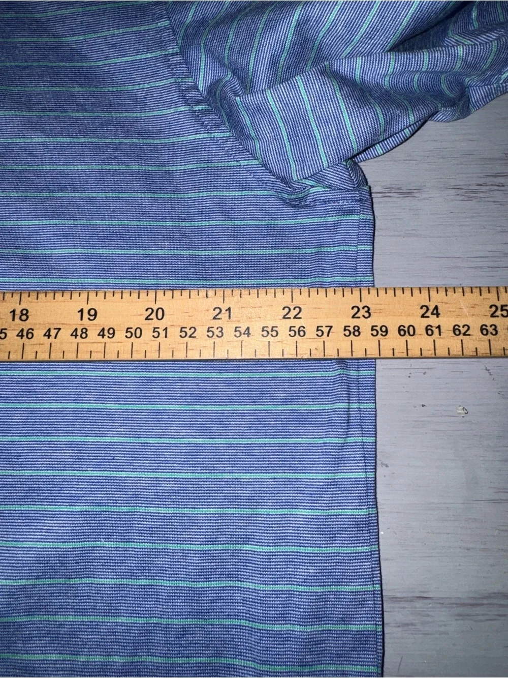 Peter Millar Men’s L Blue Green Striped 100% Cotton Golf Polo